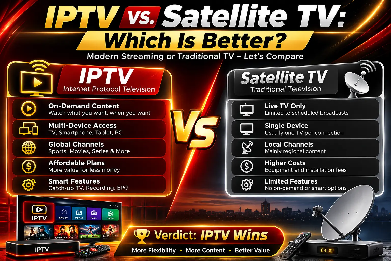 IPTV vs Satellite TV comparison